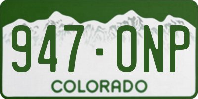 CO license plate 947ONP