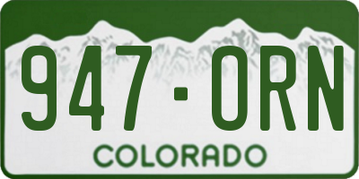 CO license plate 947ORN