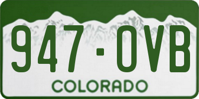 CO license plate 947OVB