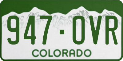 CO license plate 947OVR
