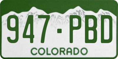 CO license plate 947PBD