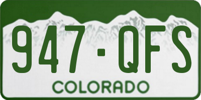 CO license plate 947QFS