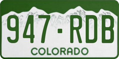 CO license plate 947RDB