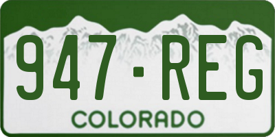CO license plate 947REG