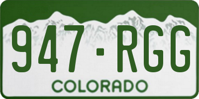 CO license plate 947RGG