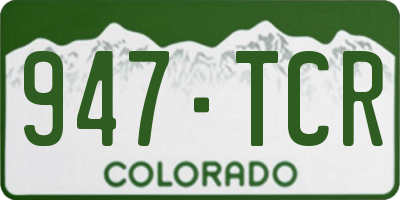 CO license plate 947TCR