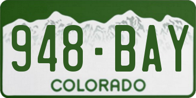 CO license plate 948BAY