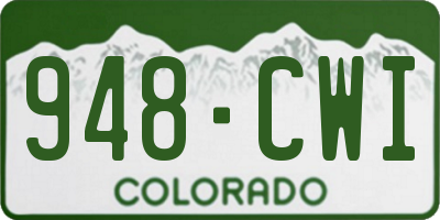 CO license plate 948CWI