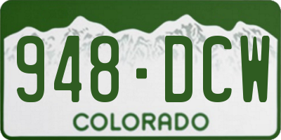 CO license plate 948DCW
