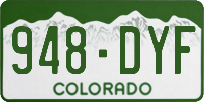CO license plate 948DYF