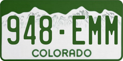 CO license plate 948EMM