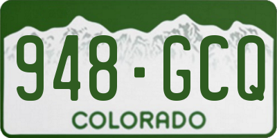CO license plate 948GCQ