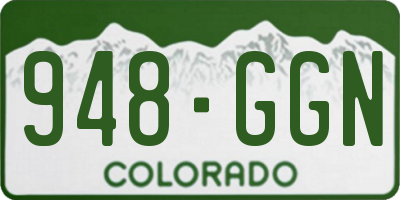 CO license plate 948GGN