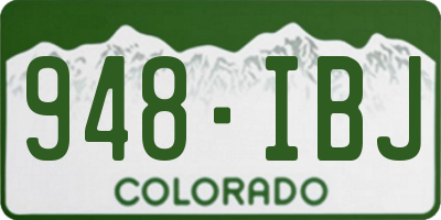 CO license plate 948IBJ