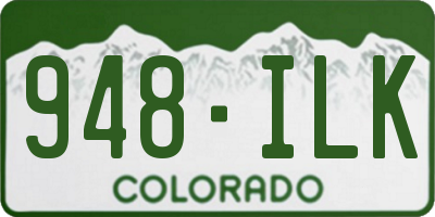 CO license plate 948ILK