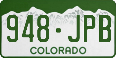 CO license plate 948JPB