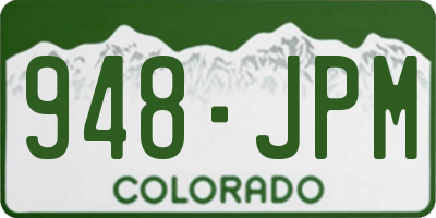 CO license plate 948JPM