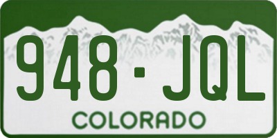 CO license plate 948JQL