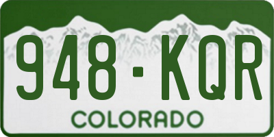 CO license plate 948KQR