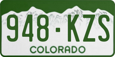 CO license plate 948KZS