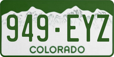 CO license plate 949EYZ