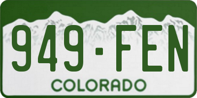 CO license plate 949FEN
