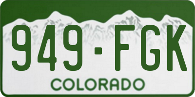 CO license plate 949FGK