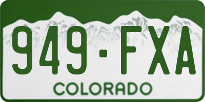 CO license plate 949FXA