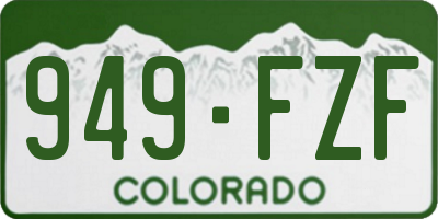 CO license plate 949FZF