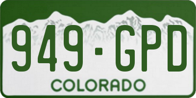 CO license plate 949GPD