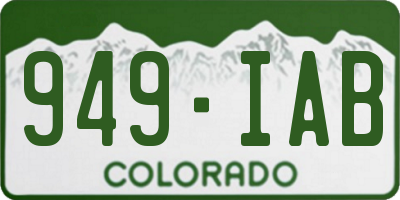 CO license plate 949IAB