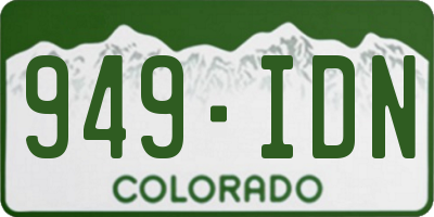 CO license plate 949IDN
