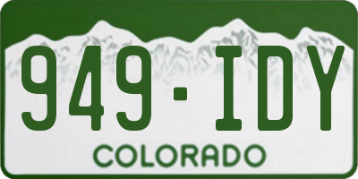 CO license plate 949IDY