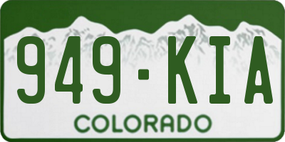 CO license plate 949KIA
