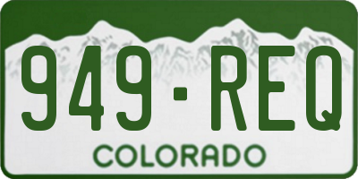 CO license plate 949REQ