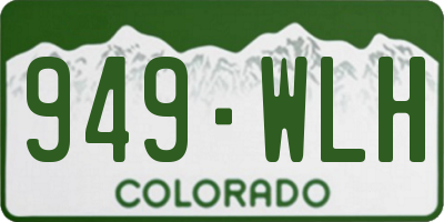 CO license plate 949WLH