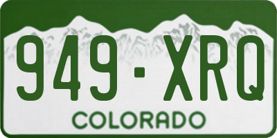CO license plate 949XRQ