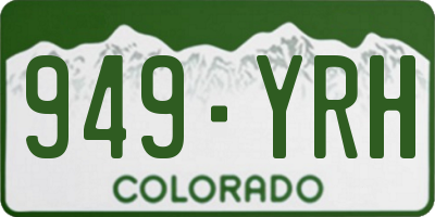 CO license plate 949YRH