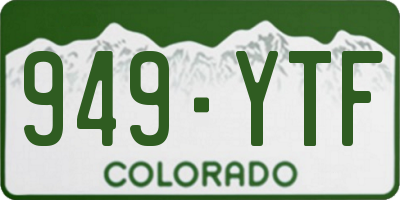 CO license plate 949YTF