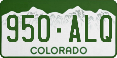 CO license plate 950ALQ