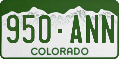 CO license plate 950ANN