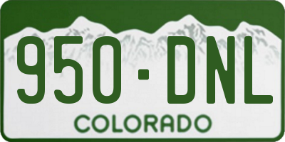 CO license plate 950DNL