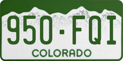 CO license plate 950FQI