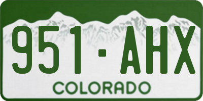 CO license plate 951AHX