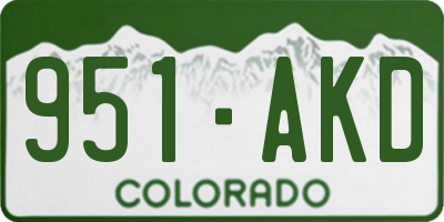 CO license plate 951AKD
