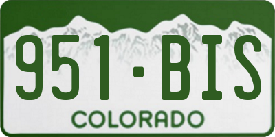 CO license plate 951BIS