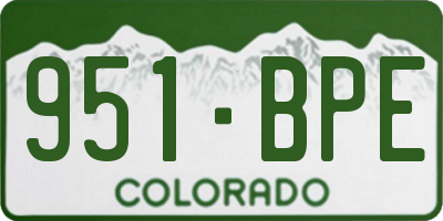 CO license plate 951BPE