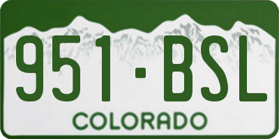 CO license plate 951BSL