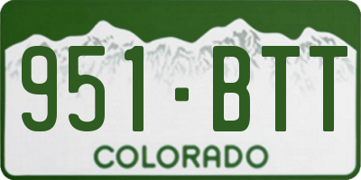 CO license plate 951BTT