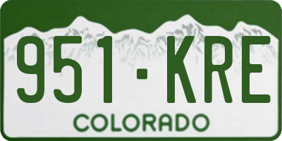 CO license plate 951KRE